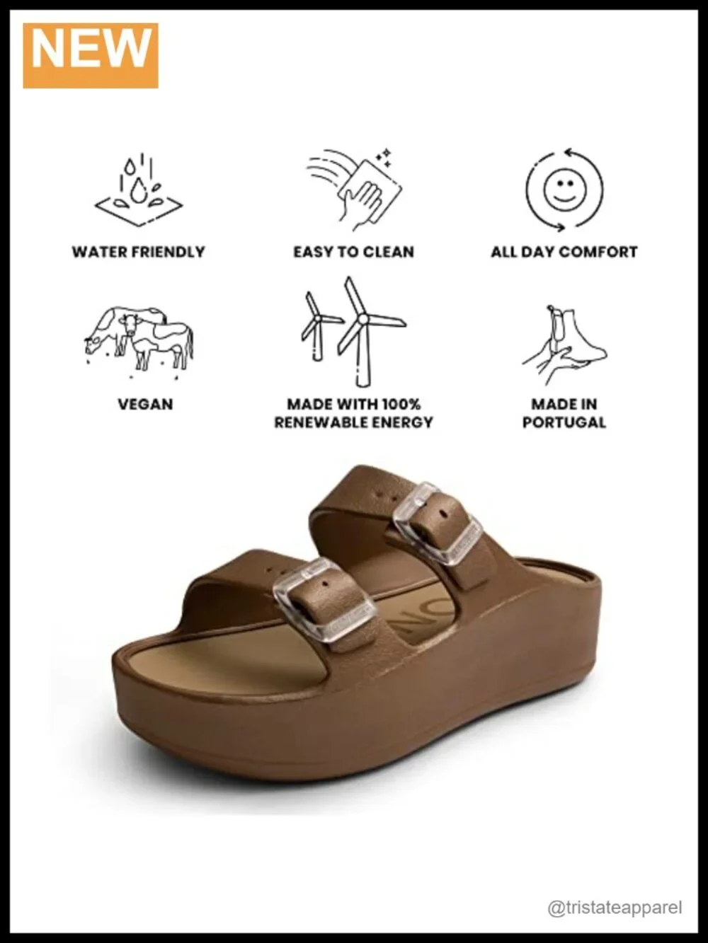 Women's Vegan Platform Wedge Sandals Slip-On Water-Friendly Summer Slides